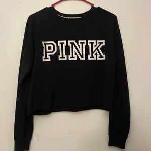 Pink Victoria’s Secret crop top crewneck sweater